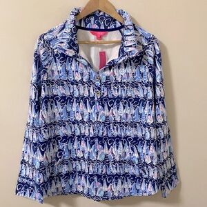 LILLY PULITZER sails & stripes captain pullover top size XL new with tags